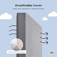 Vista 3 de Serta Perfect Start Colchón transpirable de dos etapas limitada para cuna y colchón para niños - Funda transpirable y núcleo de fibra, funda lavable