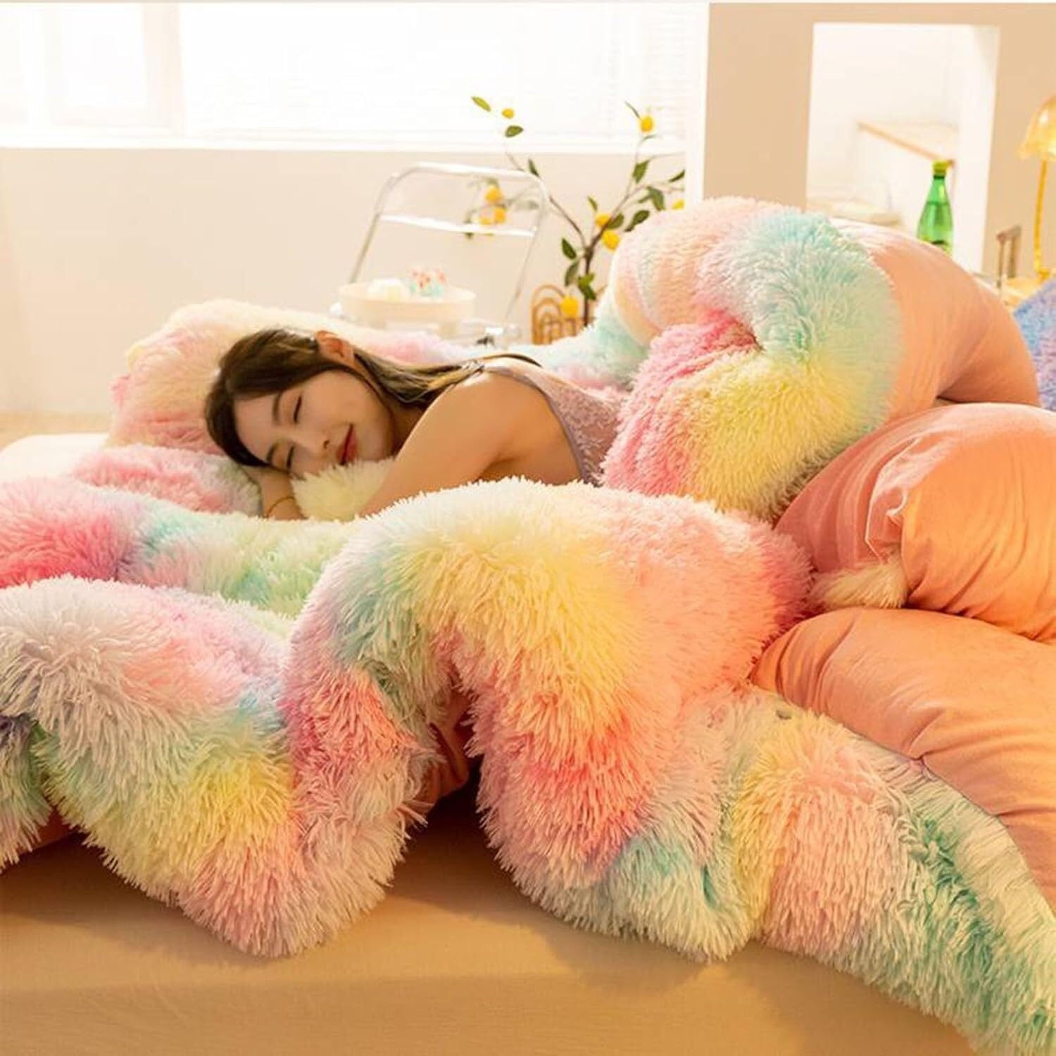 Edredón de invierno grueso para disfrutar de una cama doble cálida en noches frías