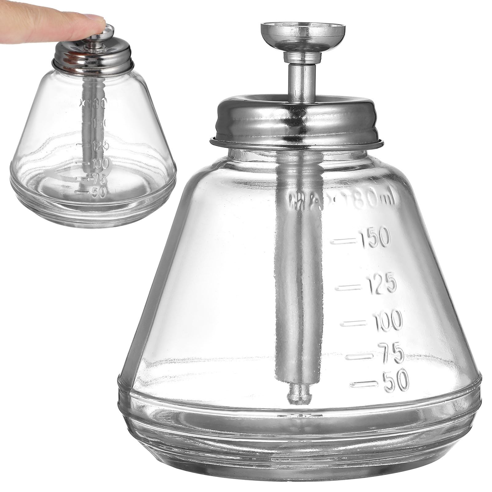 Botella dispensadora de vidrio transparente para decoración de uñas