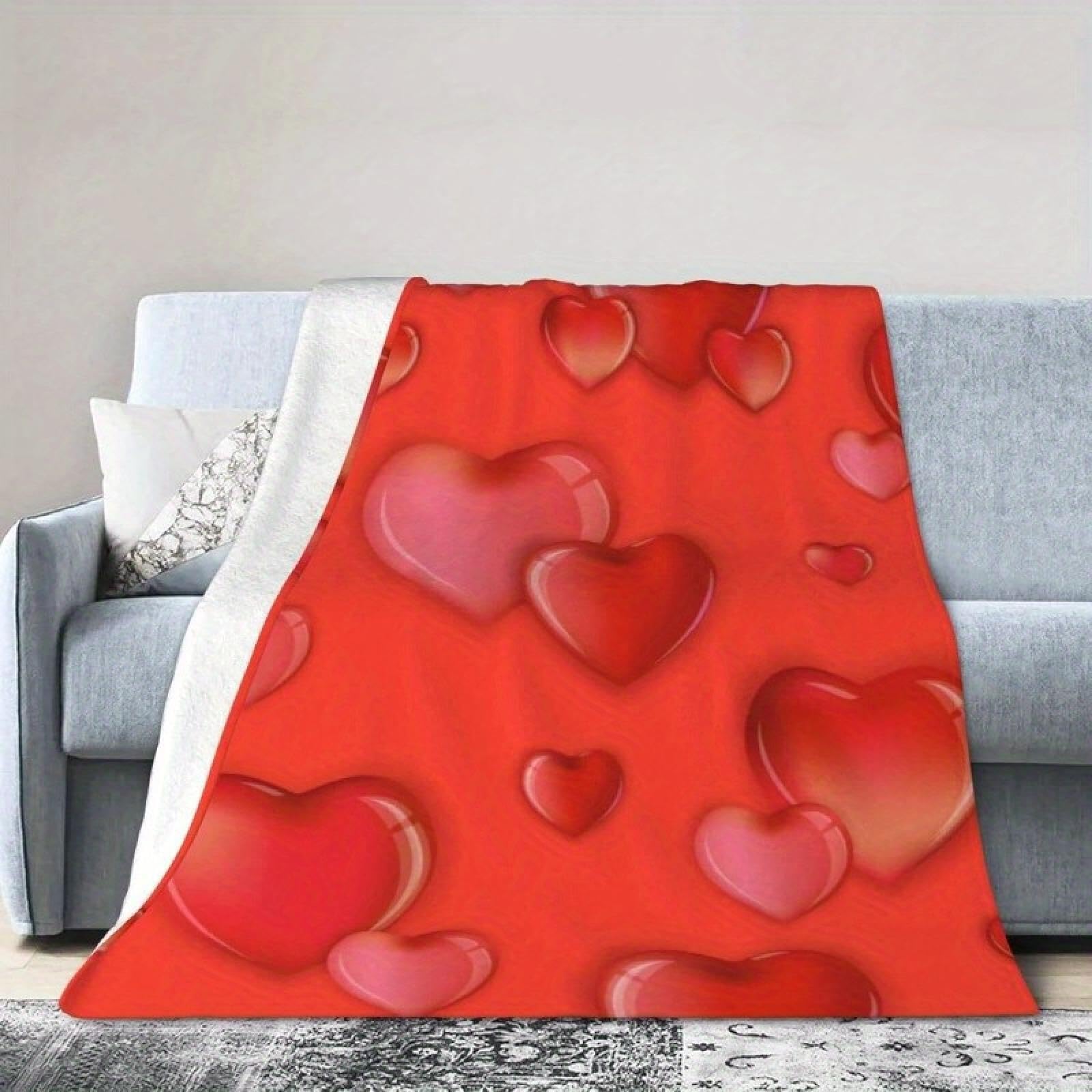Plaid Saint-Valentin couverture moelleuse pour intérieur et camping