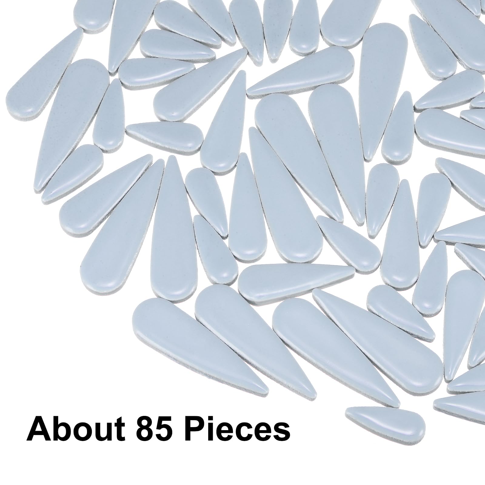 Carreaux De Mosaïque En Céramique En Forme De Goutte - Lot De 80-100 Pièces, Blanc, 3 Tailles, Pour Loisirs Créatifs