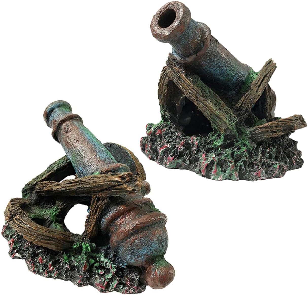 DOITOOL 3 Pcs Fish Tank Landscaping Decorations Realistic Resin Aquarium Ornament Wreckage for Aquatic Habitat