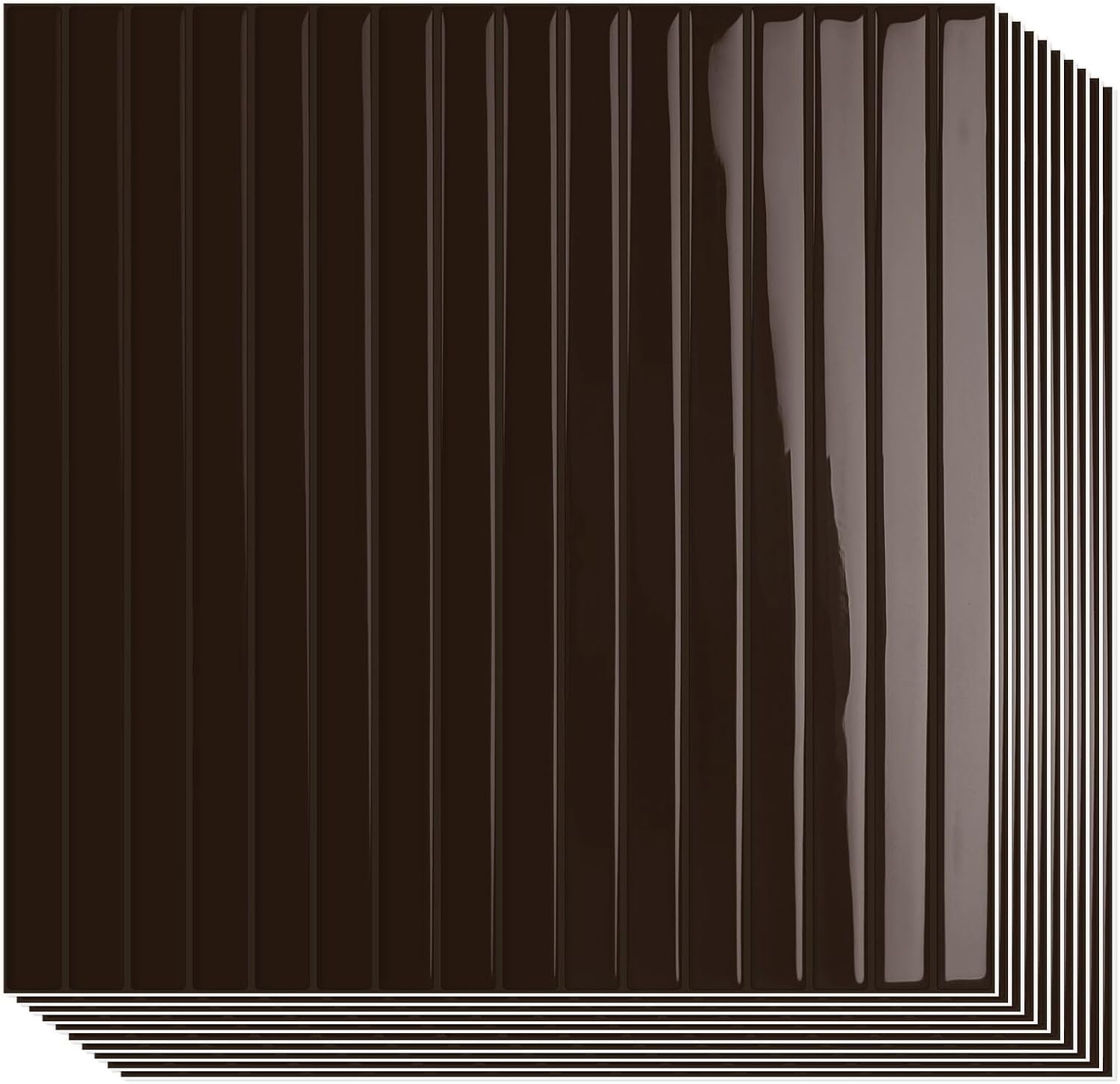10-Sheet Upgraded Thick Peel and Stick Kitchen Backsplash Tiles,Waterproof Premium Self-Adhesive Wall Tile Stick on Backsplash for Kitchen,Bathroom and Fireplace(Brown,12"×12")