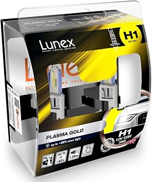 LUNEX H1 PLASMA GOLD Headlight Halogen Bulbs 448 12V 55W P14,5s 2800K duobox 2 units