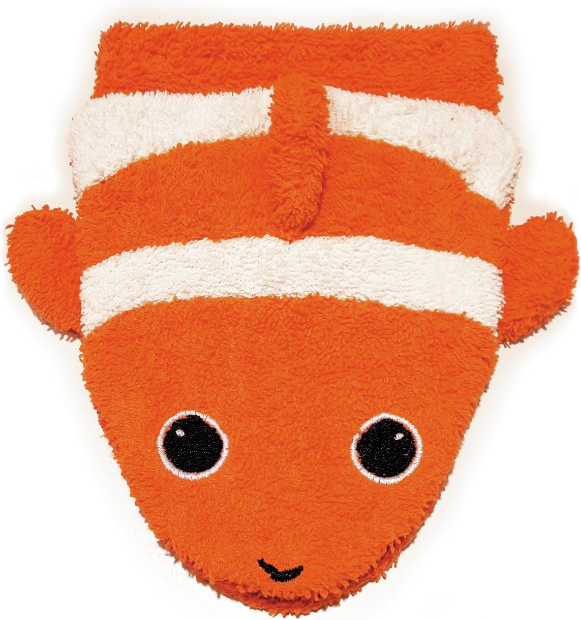 Organic Cotton, Washcloth Mitt Clownfish Puppet, Large by Furnis