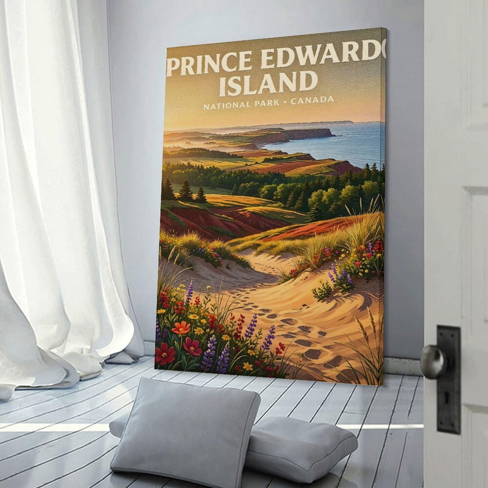 Junmoney Prince Edward Island National Park Hanging Wall Art, 24x36inch(60x90cm), for Home Walls, Creative Rooms Or Shared Spaces, A Flexible Wall Accent for Shared Spaces