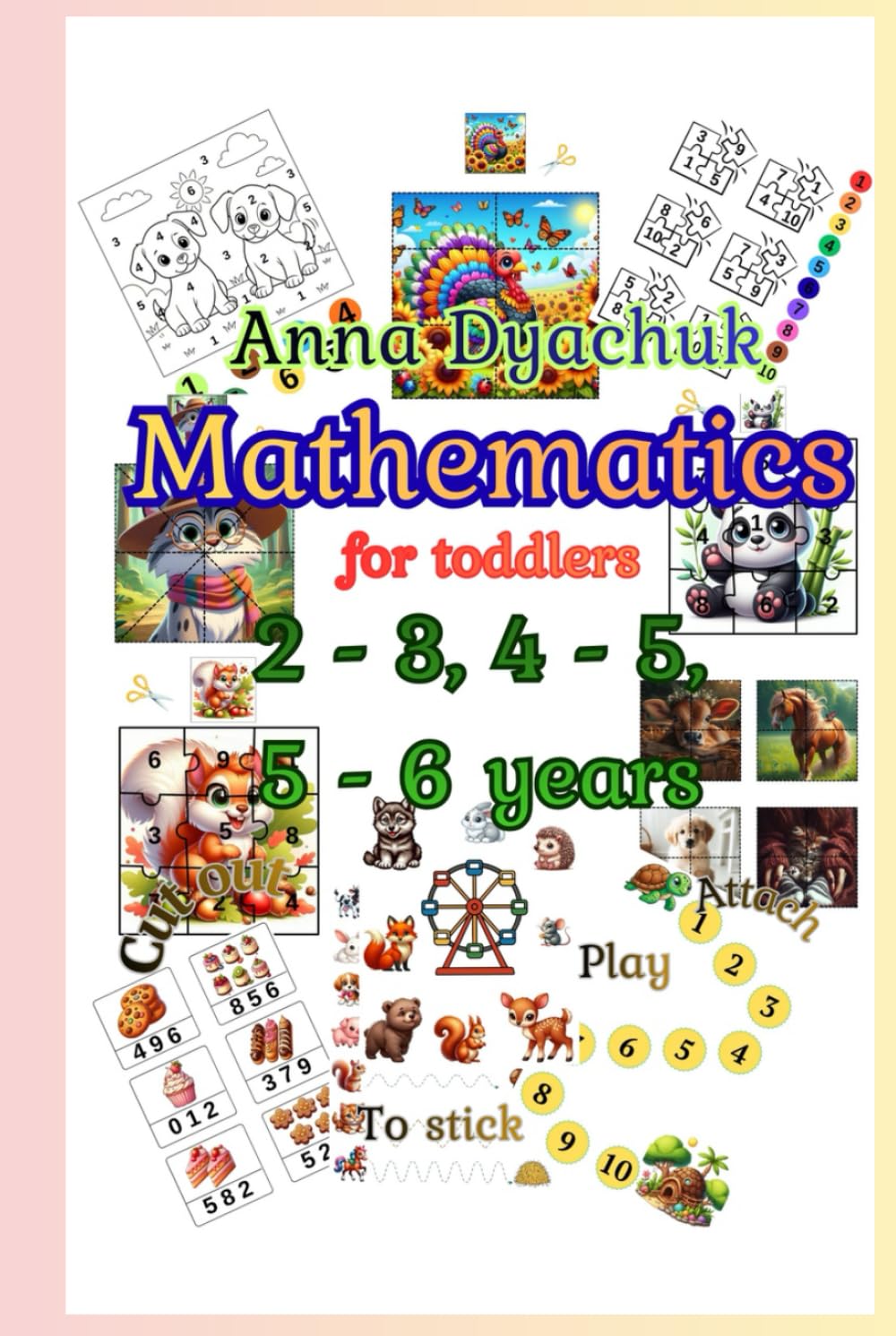 Mathematics. For toddlers. 2 - 3, 4 - 5, 5 - 6 years. Large workbook.