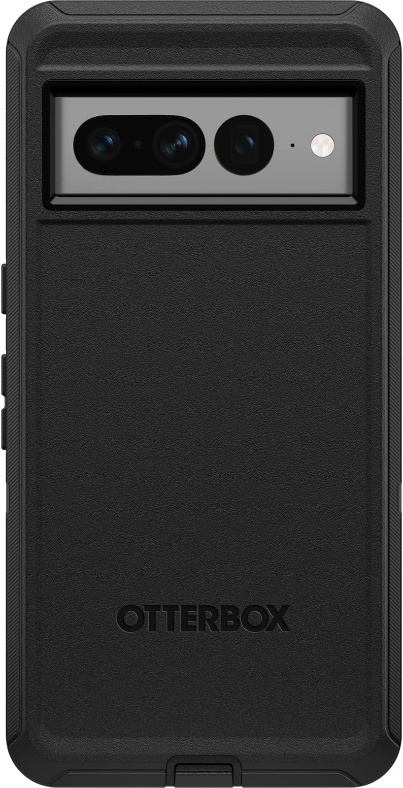 Google Pixel 7 Pro Defender Series Case - BLACK, rugged & durable, with port protection, includes holster clip kickstand
