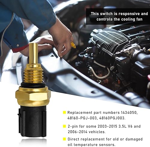 Miniatura 3 de Sensor de temperatura de aceite, 1434050 Sensor de temperatura del refrigerante del motor compatible con algunos vehículos 2003-2015 y 2006-2014,