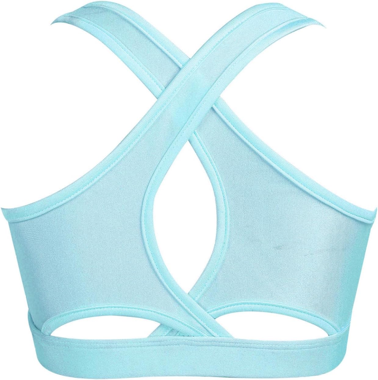 Kids Girls' Sleeveless Keyhole Back Crop Top Dance Gym Yoga Workout Sport Bra Camisole Dancewear