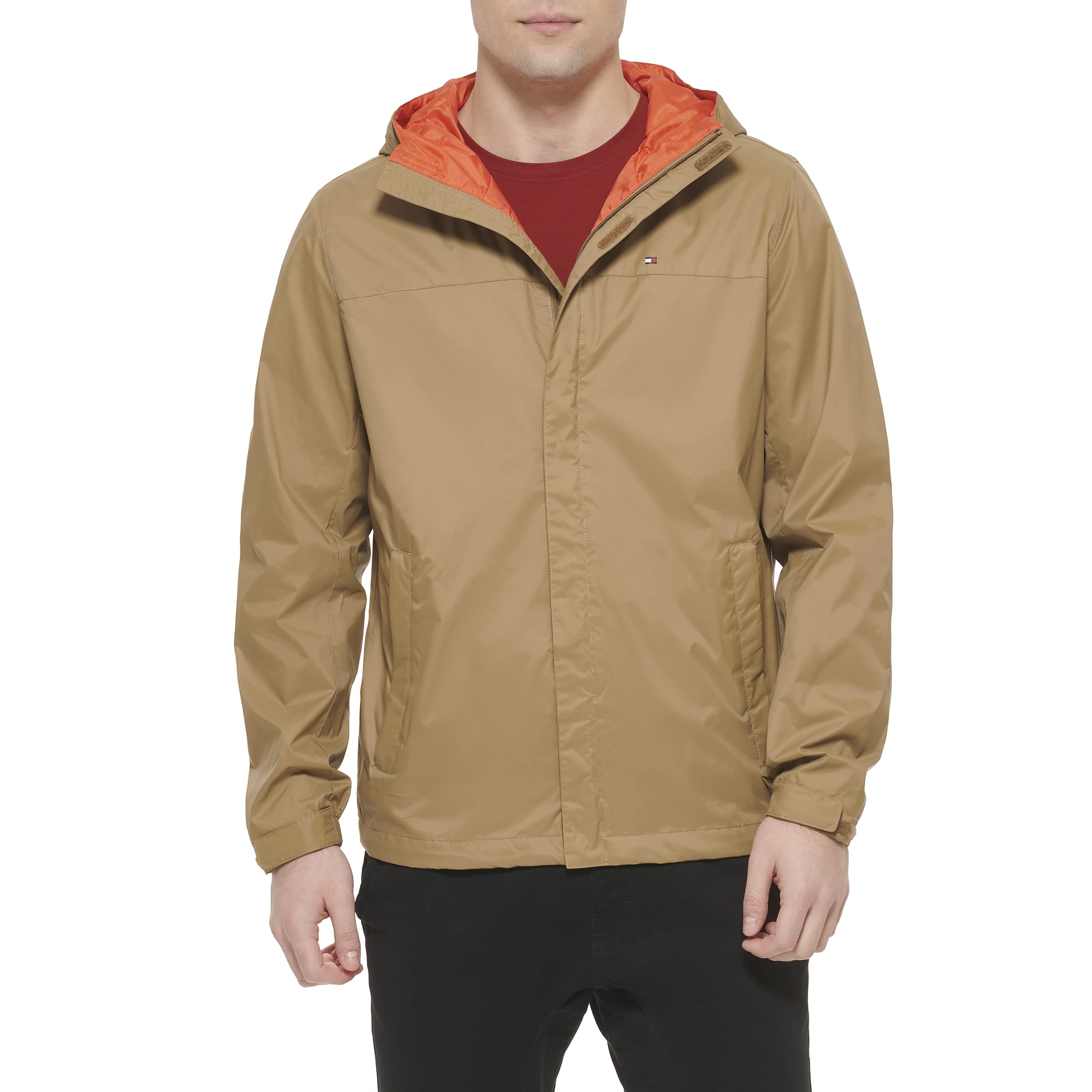 Tommy Hilfiger Men's Lightweight Breathable Waterproof Hooded Jacket