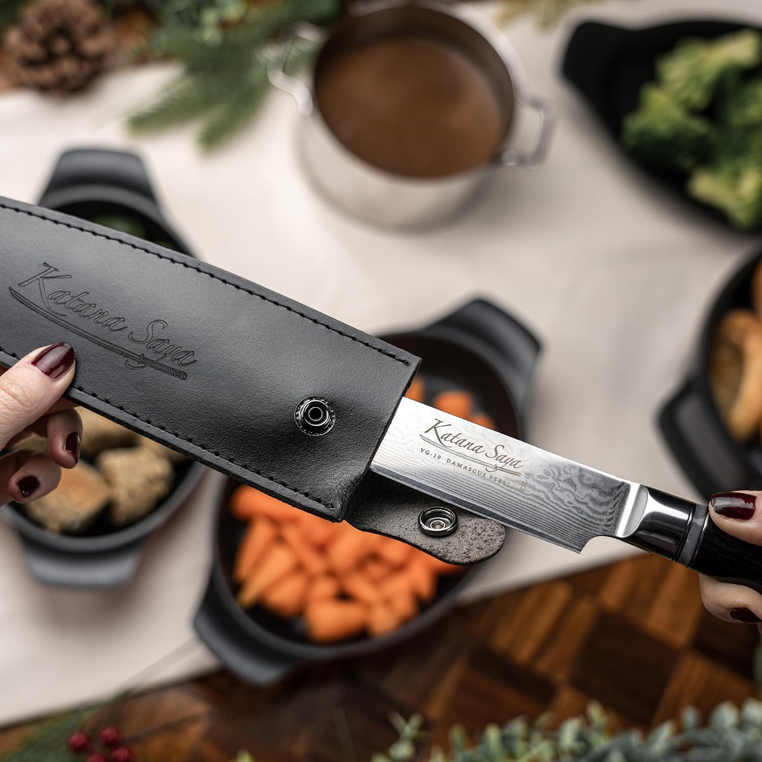 20cm Carving Knife, 67-Layer VG-10 Damascus Stainless Steel, Pakkawood Handle