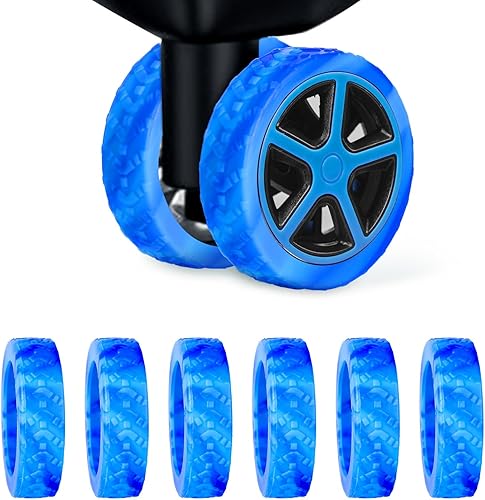 BOXOB 8 fundas para ruedas de equipaje, fundas protectoras de rueda de maleta, fundas protectoras de rueda de silicona de dopamina, accesorios de