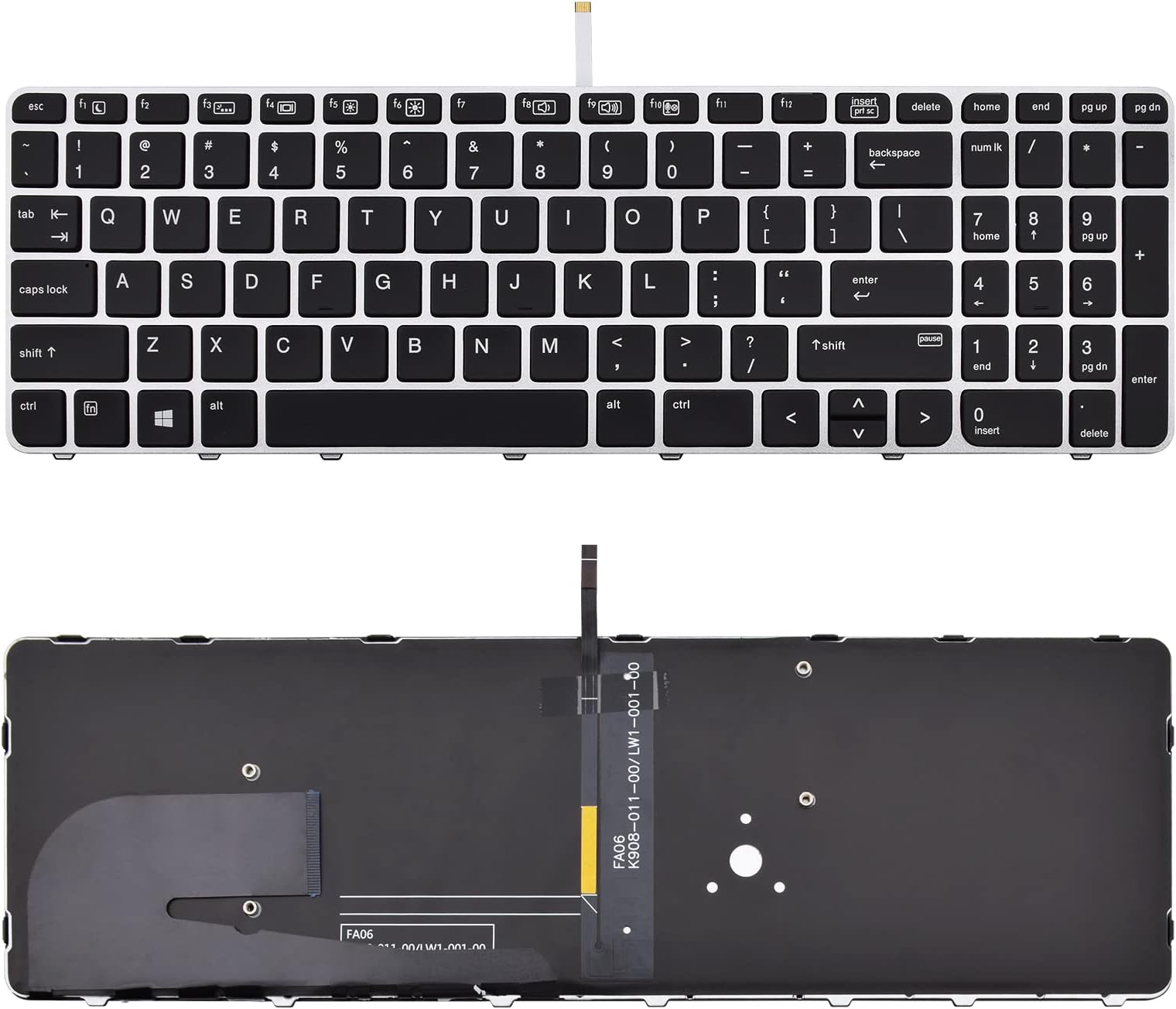 Replacement Keyboard Compatible with HP EliteBook 755 G3,755 G4,850 G3,850 G4,Zbook 15U G3 with Backit and No Trackpoint