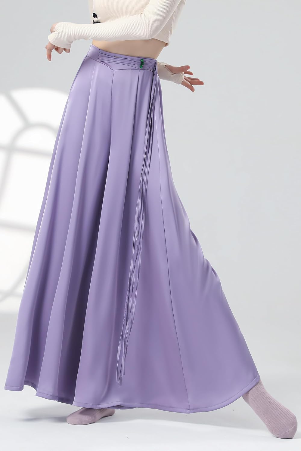 Angcoco Women's High Waisted Wide-Leg Loose Fitting Pants for Dance