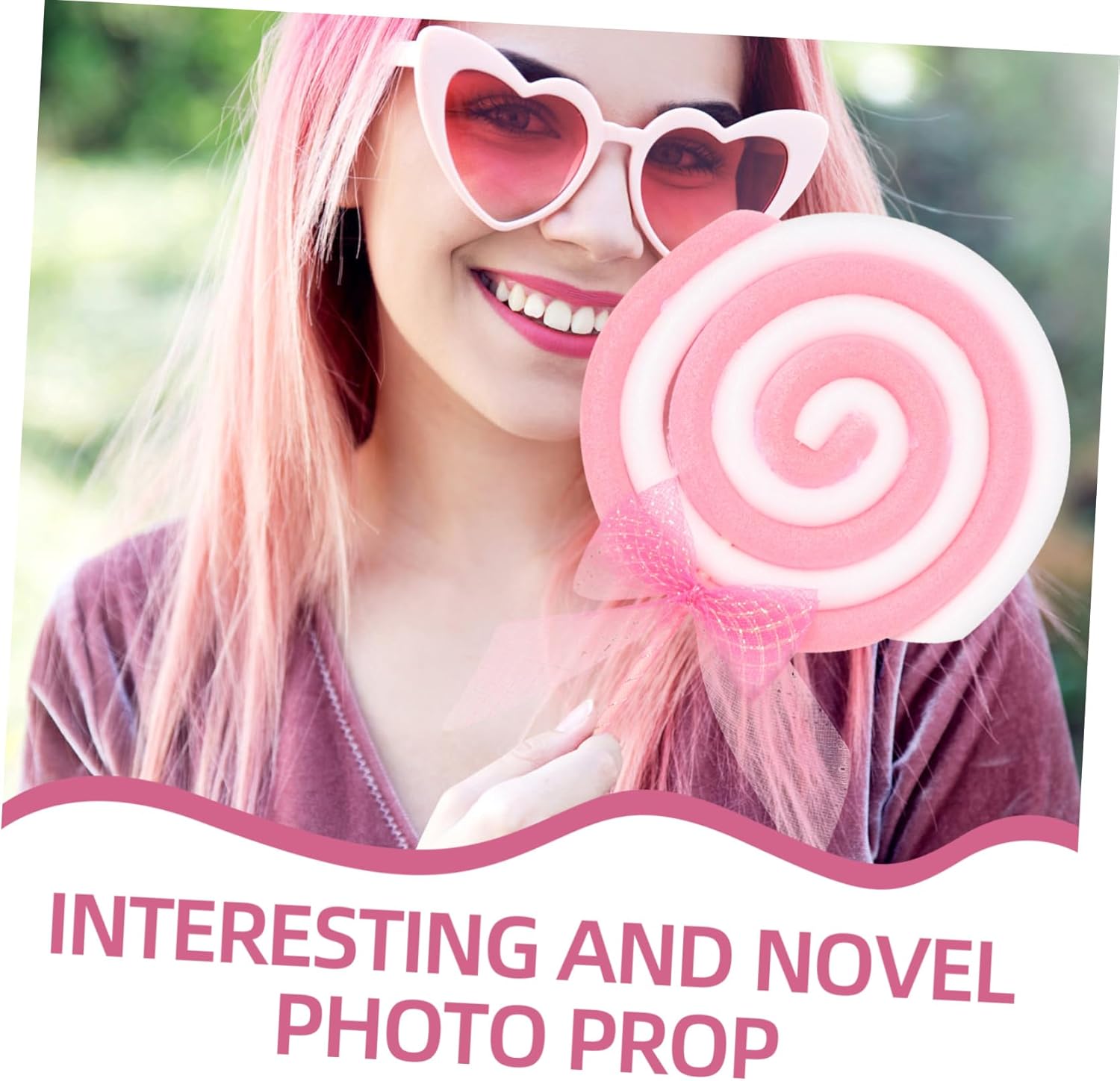 2pcs Large Simulation Lollipop Photography Props Creative Fake Food Adornments for Parties Candy Lollipop Shaped Scene Ornaments for Themed Events and Photo Shoots