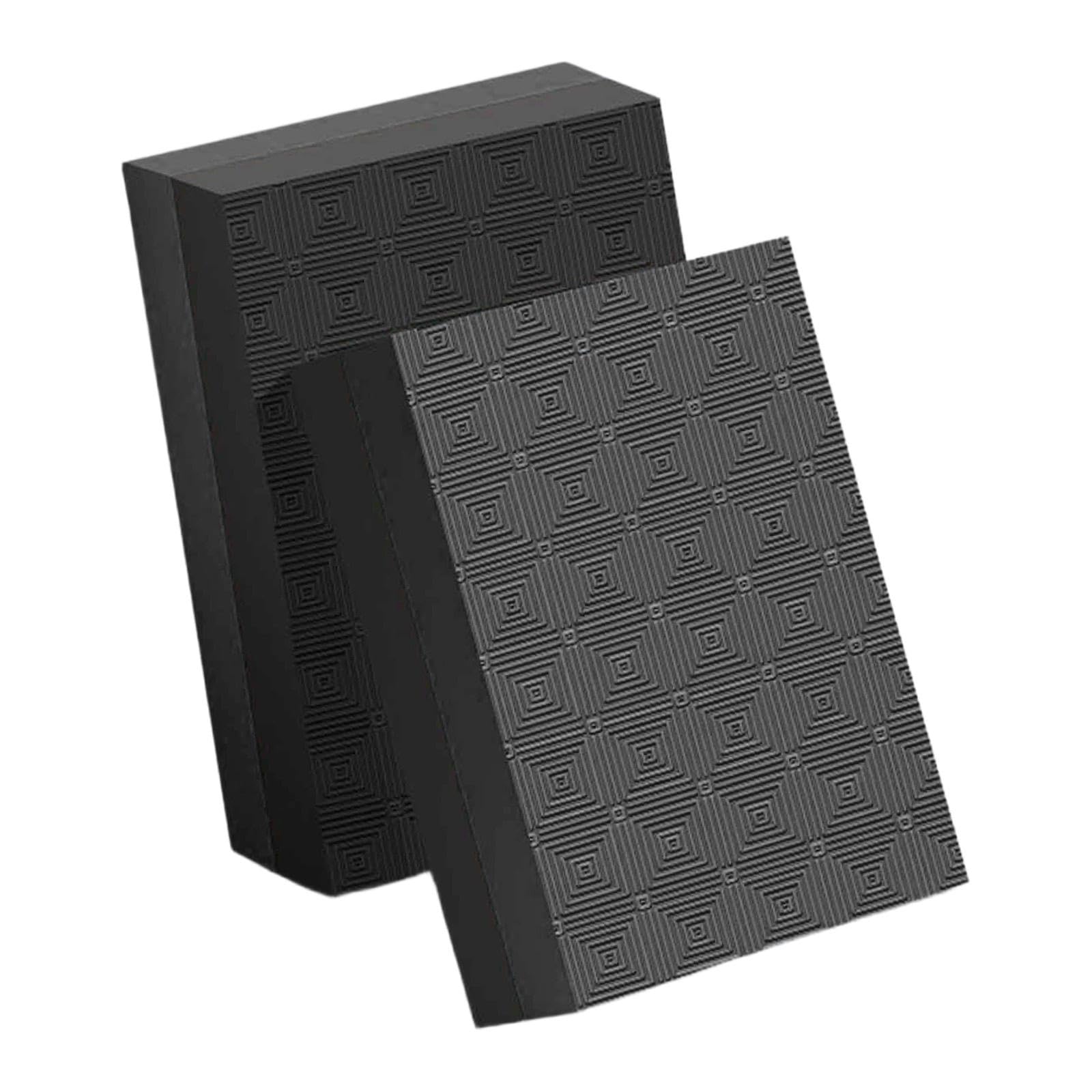 Fenteer 2Pcs Silence Weightlifting Crash Drop Pads Cushion Shockproof Floor Protection Deadlift Weight Mats for, Black 50x33x4cm