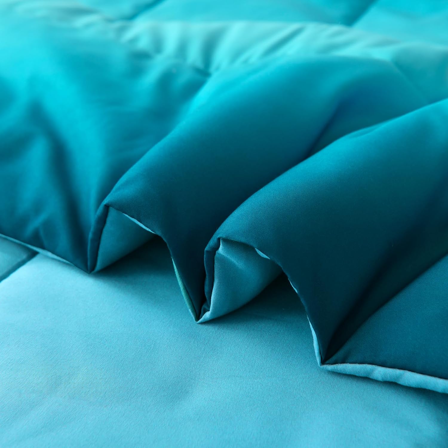 Anibedding 7 Pieces Gradient Teal Comforter Set Queen - Lightweight Teal Green Bed in a Bag Queen Size Set, All Season Down Alternative Complete Bedding Set Flat/Fitted Sheet, Pillowcases Pillow Shams - Image 9