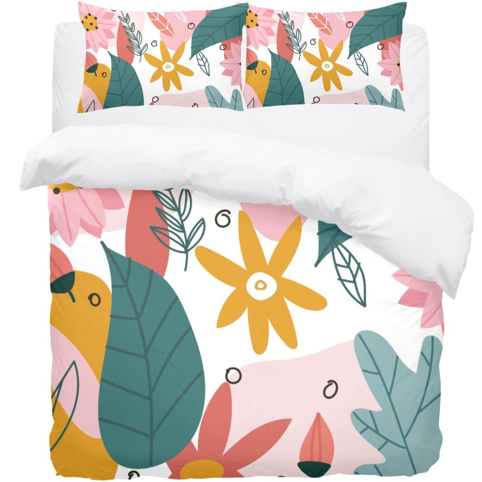 Parure de lit d'exception motif floral coloré housse de couette premium
