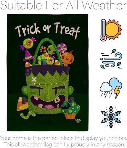 Miniatura 6 de Bandera de casa de arpillera Sweet Monster Treat – Paquete de truco de bruja de otoño o noche espeluznante gato negro temporada otoño calabaza USA
