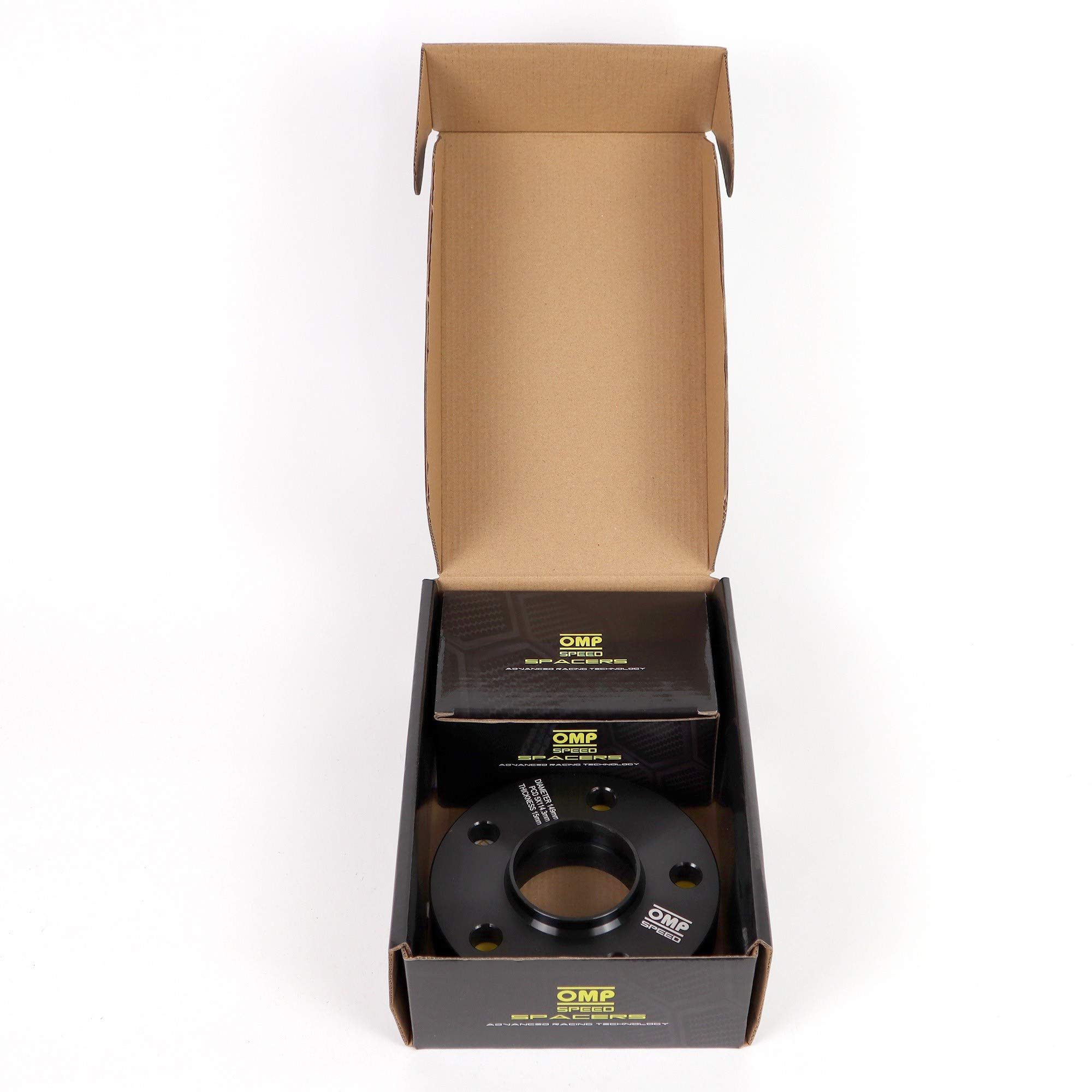 Produktbild von OMP Speed Satz Von 2 Spurverbreiterungen Doppelzentriert Stärke: 15mm PCD: 4x114.3 CB: 67.1 OD: 149 Stehbolzen X8 M12x1.5 Schwarz Aluminium - OMPS08281501