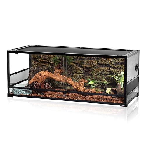 REPTI ZOO 67Gallon Reptile Large Terrarium Upgrade Glass Front Opening