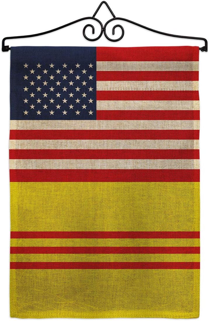 South Vietnam US Friendship Garden Flag Set Wall Holder Regional USA American Alliance World Country Particular Area Small Decorative Gift Yard House Banner Made In 13 X 18.5