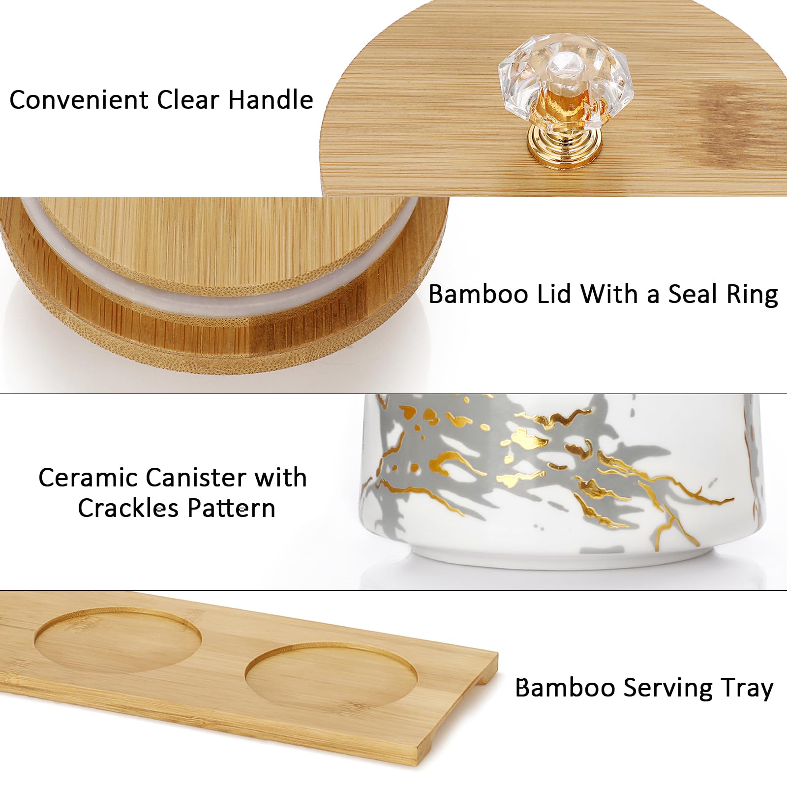 Tarro De 3 Piezas Con Tapa De Madera Para Té, Café Y Azúcar, Recipiente De  Almacenamiento,, image size:1600x1600