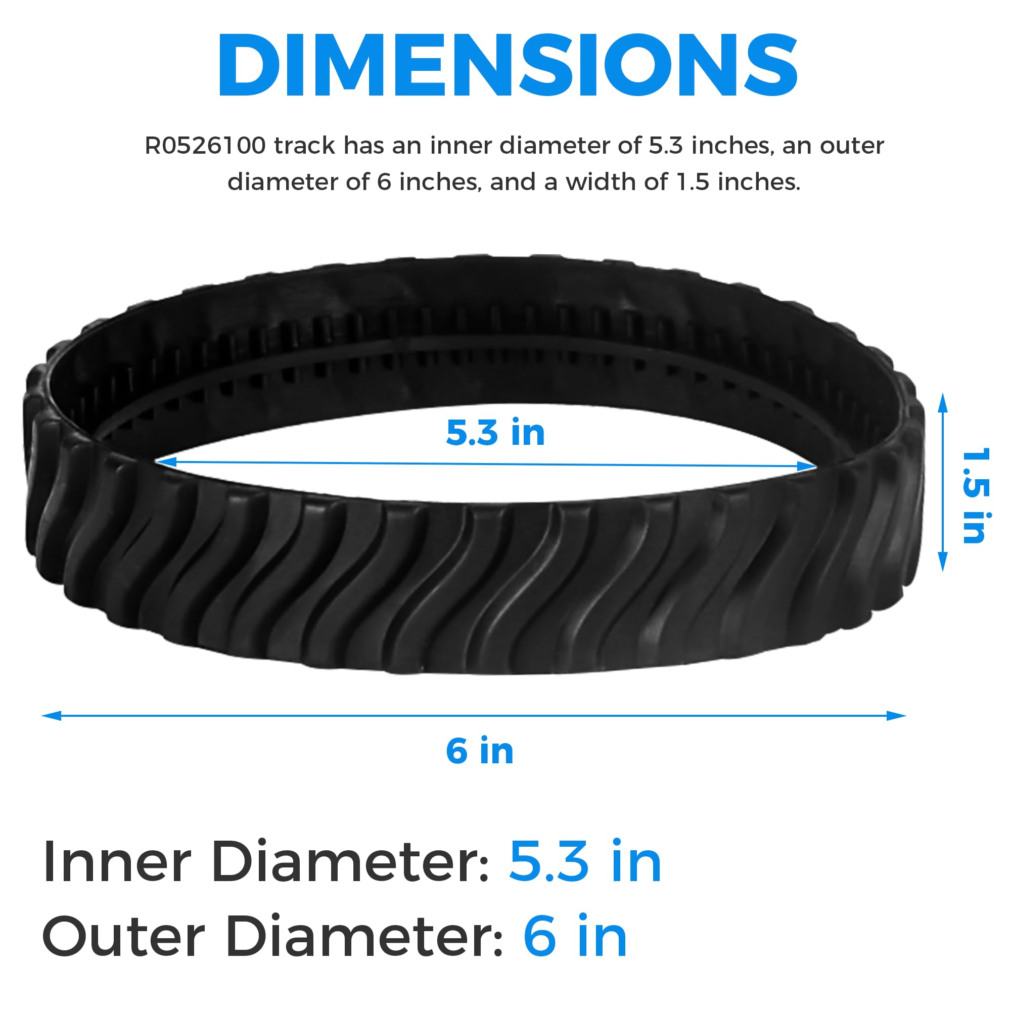 2025 Upgraded R0526100 Exact Track Replacement Swimming Pool Cleaner Tire Track Wheel Fit for Zodiac Baracuda MX6/MX8 Made of Heavy Duty Rubber Increase Parts Life Cycle by 50% (4 Pack) by Romalon