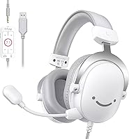Vista 1 de FIFINE Auriculares USB para juegos de PC con conector de audio de 3.5mm, micrófono desmontable, sonido envolvente 7.1, control de volumen