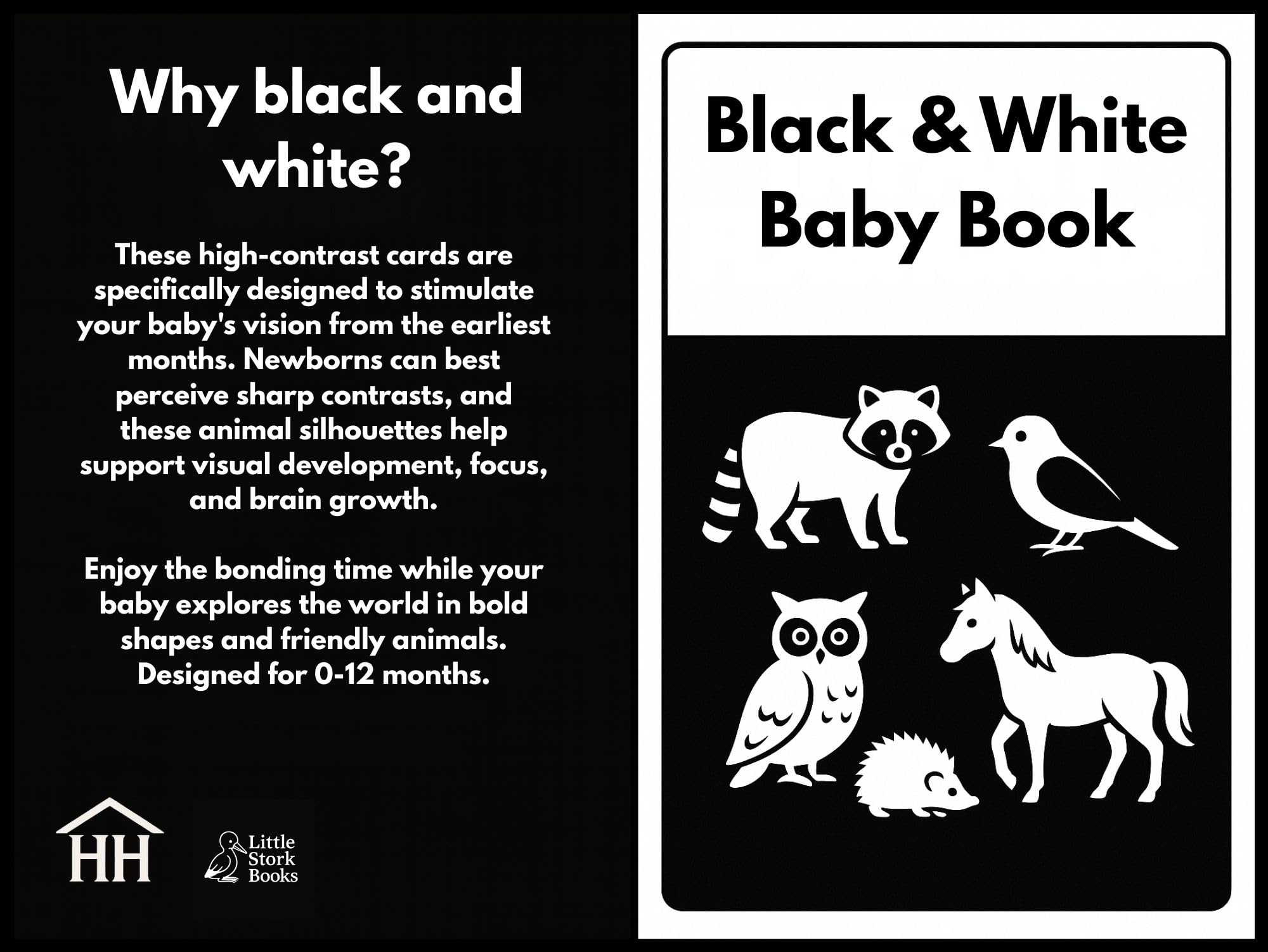 Black & White Baby Book: Black and White Visual Stimulation for Newborns 0–12 Months and Children with Autism