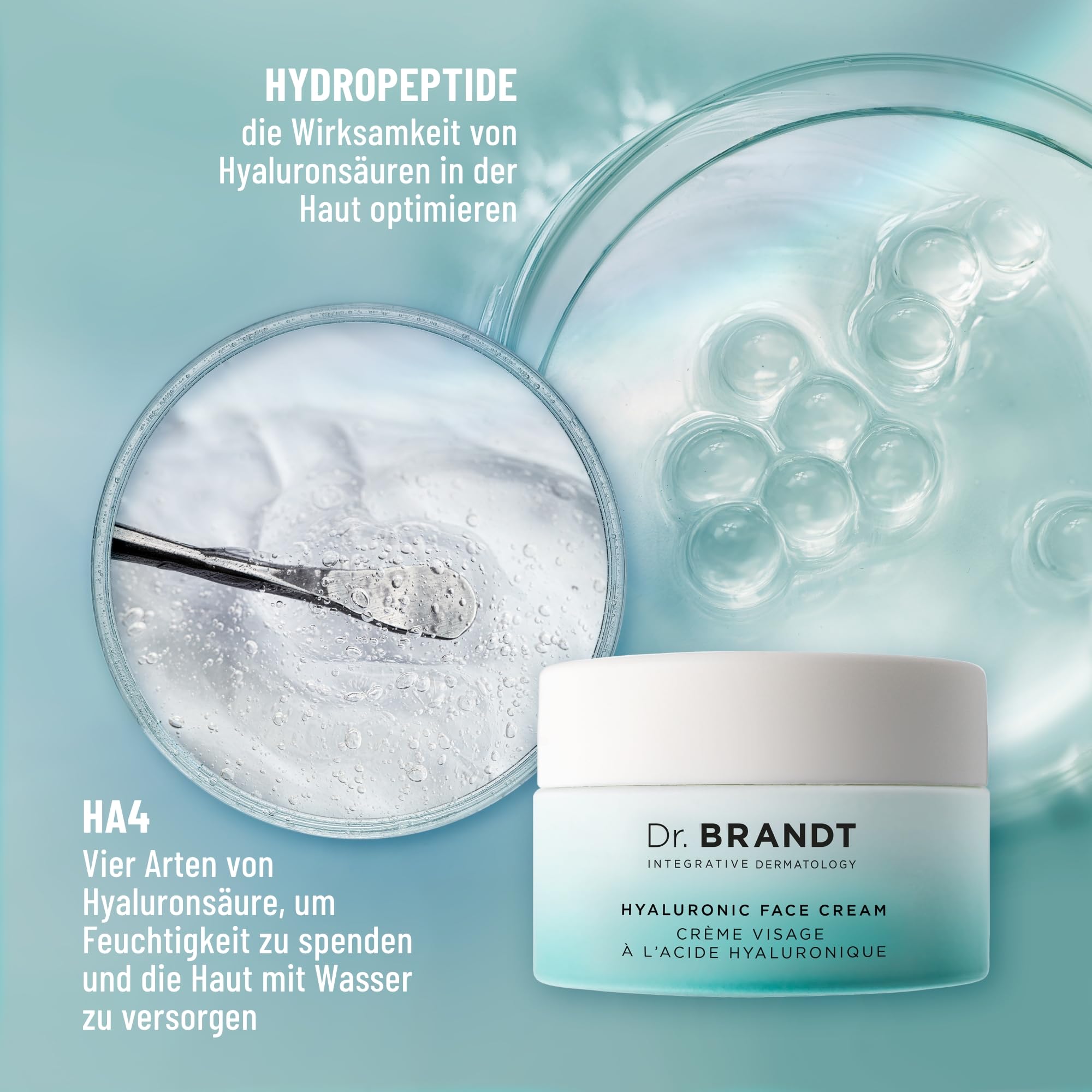 Dr. Brandt Needles No More Hyaluronic Face Cream - Lang anhaltende aufpolsternde Feuchtigkeitscreme für dehydrierte und trockene Haut - 50 g