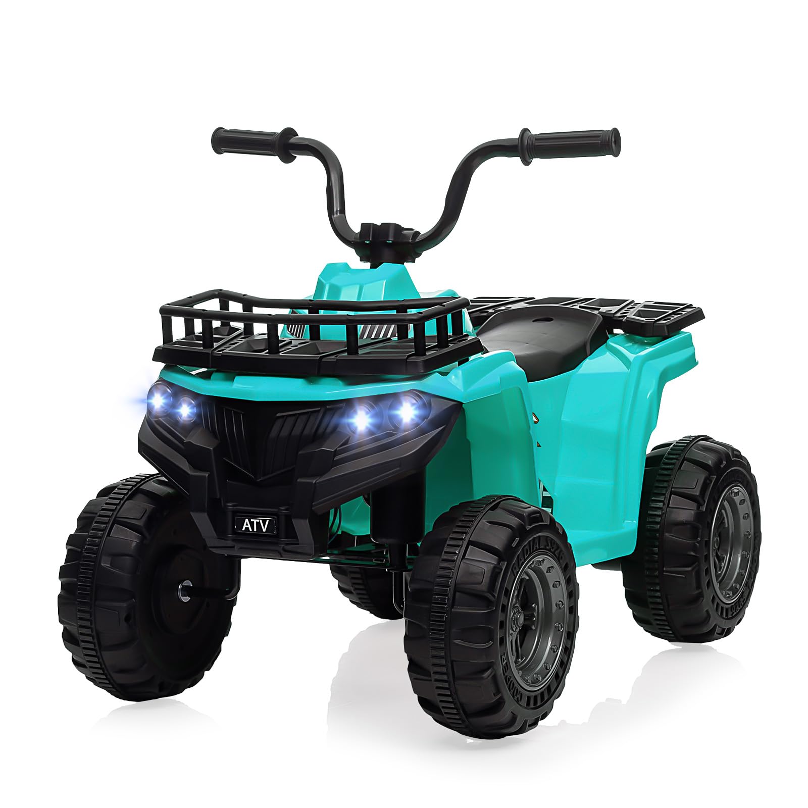 Photo 1 of Hetoy Kids Ride On ATV, 12V Battery Powered Electric Vehicle with Remote Control, 4-Wheeler Quad ATV Play Car for Boys Girls, LED Lights, 2 Speeds, Treaded Tires (Green)