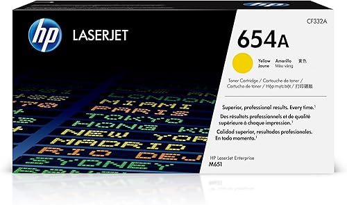 HP Cartucho de tóner amarillo 654A | Funciona con HP Color LaserJet Enterprise M651 Series | CF332A