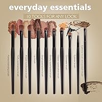 Vista 2 de Banidy Pinceles de maquillaje de ojos, 10 brochas de sombra de ojos, juego profesional de brochas de maquillaje con pelos sintéticos suaves y mango