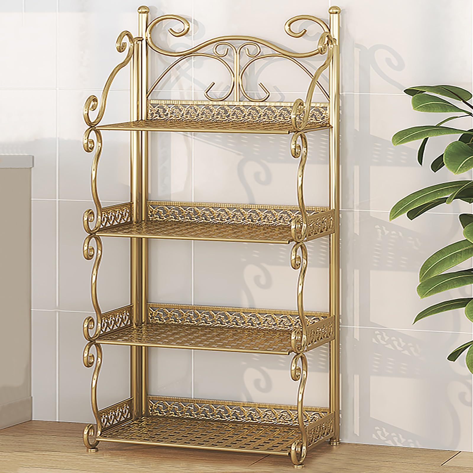 Estantería estrecha de metal plegable de 3 a 5 niveles de 88 cm de alto