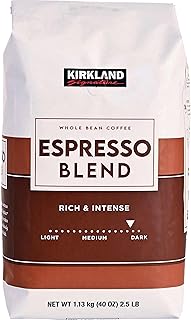 Kirkland Signature Espresso Blend Coffee, Dark Roast, Whole Bean, 40 Ounce