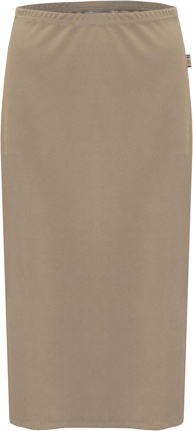 Baby'O Women's Basic Modest 26" Below The Knee Length Stretch Knit Straight Skirt - Image 5