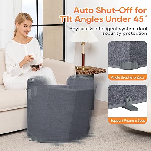 Miniatura 4 de Under Desk Heater for Office, Foldable Under Desk Foot Warmer with 12H Timer & 8 Heat Levels, Portable Space Heater for Leg, Foot and Ankle, Safe &