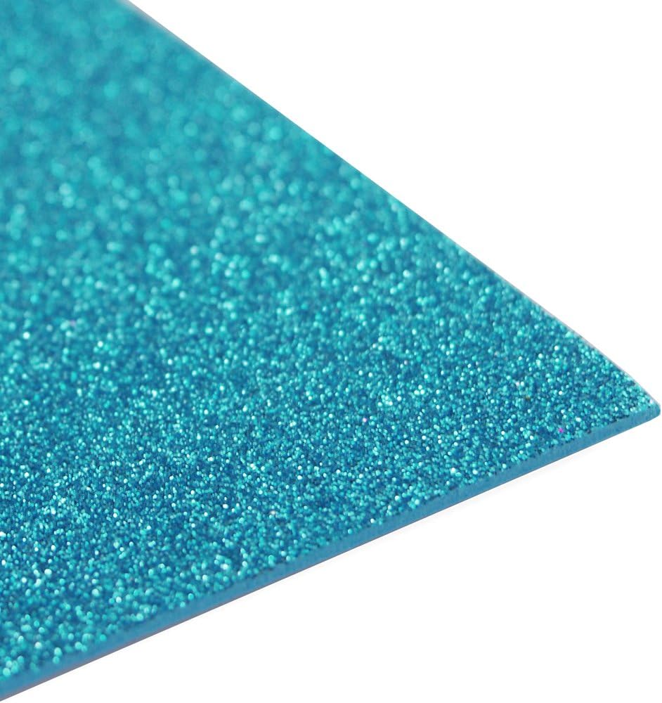 Glitter EVA Foam Sheet, 9-1/2-Inch x 12-Inch, 10-pack (Turquoise)