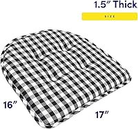Vista 2 de Sweet Home Collection - Cojín de espuma viscoelástica para silla con capitoné, antideslizante, en forma de U, de 17 x 16 pulgadas, a cuadros Cuadros
