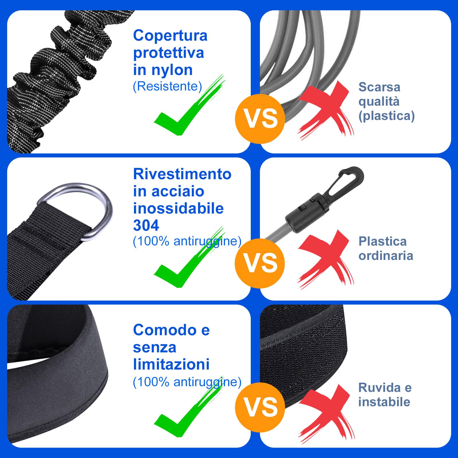Guinzaglio da nuoto per piscina, cintura per allenamento di nuoto, guinzaglio per nuoto, nuoto fisso, regolabile da 2,5 a 7,5 m