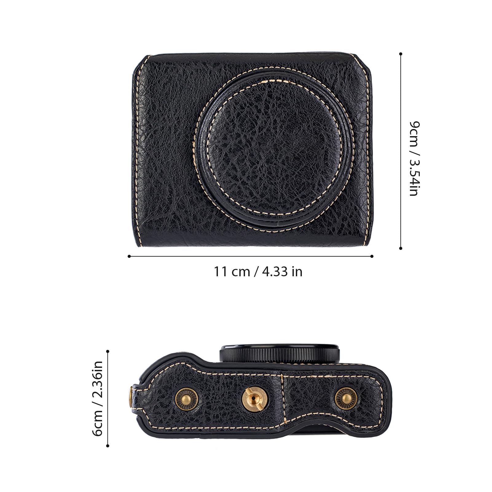 SENECESLI Custodia da Trasporto per Fotocamera G7X3, Borsa Compatta per Fotocamera con Tracolla Regolabile e Staccabile, Borsa per Fotocamera in Pelle PU (BROWN)