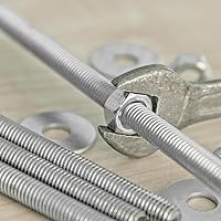 Vista 5 de uxcell M3 x 2.362 in 0.020 in Pitch 304 Varillas totalmente roscadas de acero inoxidable barra 10 piezas