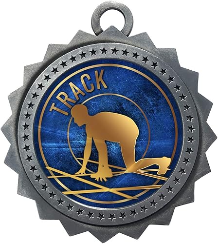 Miniatura 9 de Express Medals Varios paquetes de 10 estilos de medallas de premio de pista con cintas para el cuello Premio Trofeo Premio Regalo