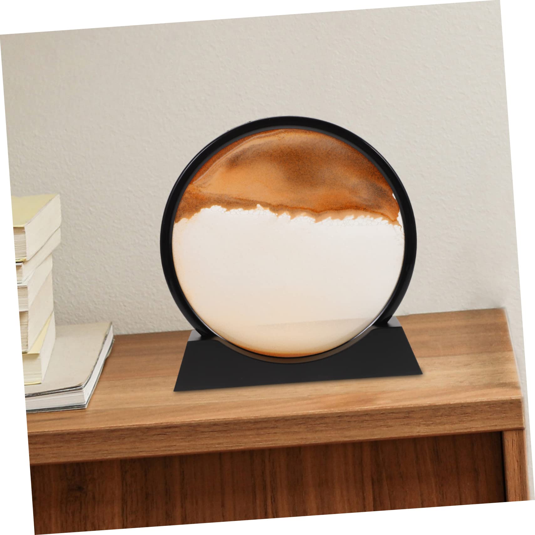 MOLUCKFU Dynamic Sand Art Sandscapes 3D Hourglass Moving Sand Art Office Desk Decorations Moving Sand Picture