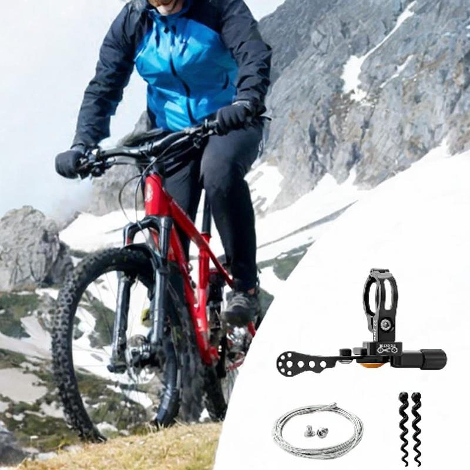 Leva del Reggisella Telescopico con Comando Remoto Regolabile, Accessorio Meccanico per Bicicletta, Leva del Cambio con Cavo per La Guida