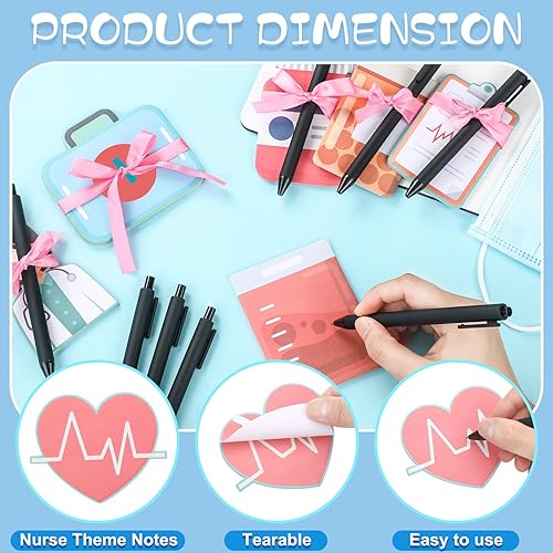 Miniatura 3 de Eaasty Juego de 8 mini blocs de notas divertidos para enfermeras con bolígrafo 2025, regalo de agradecimiento para la semana de la enfermera, regalo