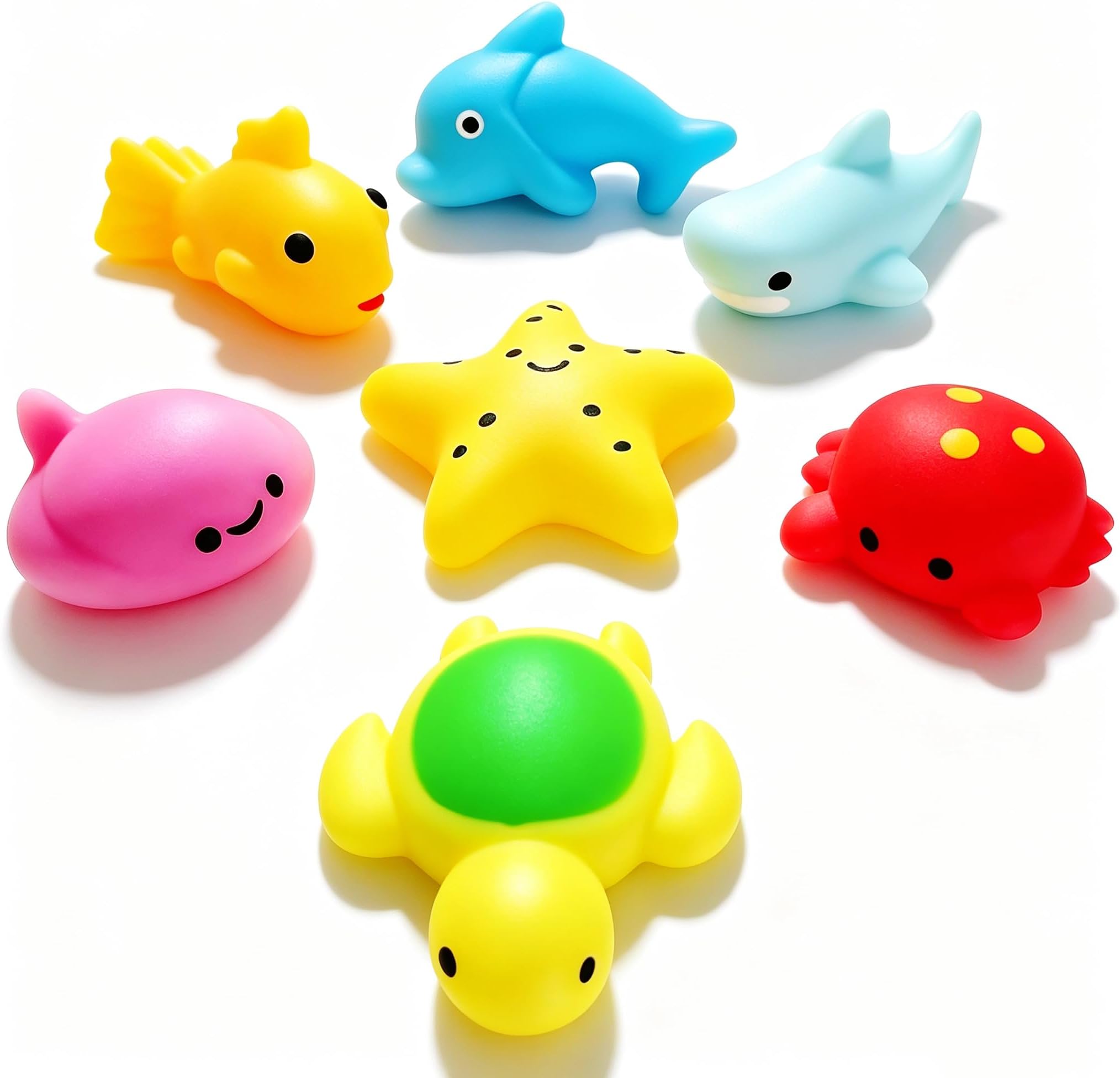 6 Pcs Ocean Sea Animals Mochi Squishy Toys, Kawaii Squishies Small Mochi Squishy Toys for Kids Party Favors, Marine Life Fidget Toys Bulk for Kids Prizes, Goodie Bag Stuffers, Squeeze Toys
