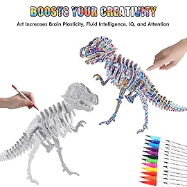 BEARUN 3D Coloring Puzzle Set, Arts and Crafts for Girls and Boys Age 6 7 8 9 10 11 12 Year Old, Fun Educational Painting Crafts Kit with Supplies for Kids, Birthday Toy Gift for Kids
